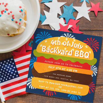 Burger 4th Of July Cookout Invitation by ThePaperieGarden at Zazzle