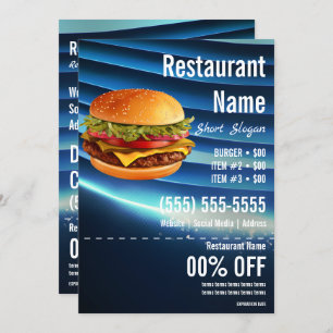 Burger 5x7 Flyer Invitation