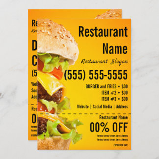 Burger 5x7 Flyer Invitation