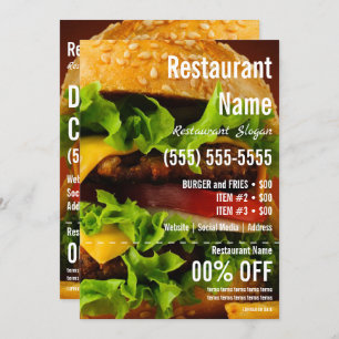 Burger 5x7 Flyer Invitation