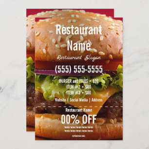 Burger 5x7 Flyer Invitation