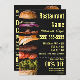 Burger 5x7 Flyer Invitation
