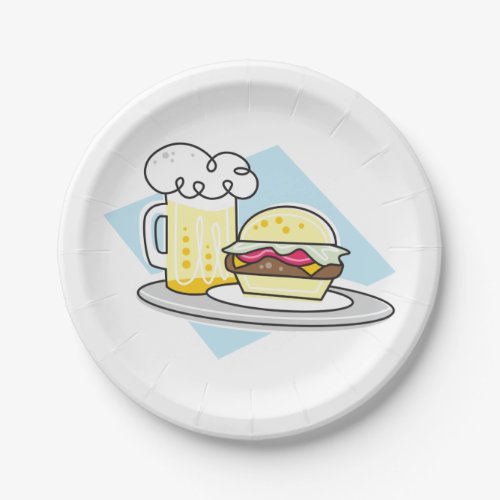 Burger And Beer Paper Plates