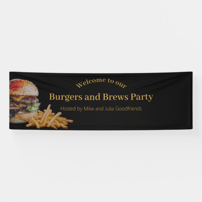 Burger and Brews Party Banner (Horizontal)