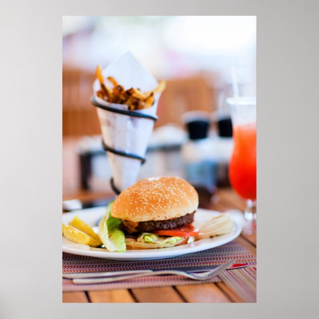 Burger and french fries poster (Front)