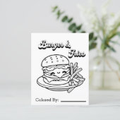 Burger and Fries | Color Me Page (Standing Front)