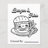 Burger and Fries | Color Me Page (Front)