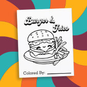Burger and Fries | Color Me Page