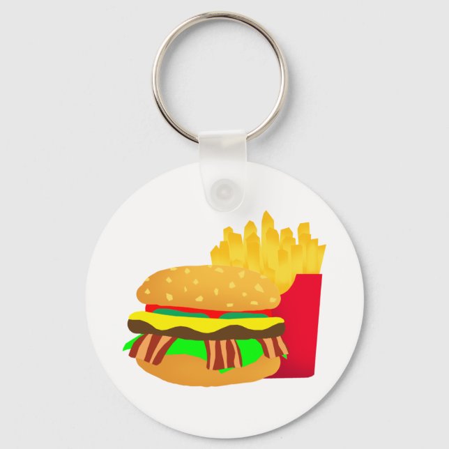 Burger and Fries Keychain (Front)