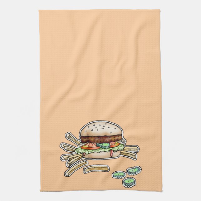 BURGER and FRIES KITCHEN TOWEL (Vertical)