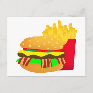 Burger and Fries Postcard
