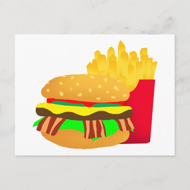 Burger and Fries Postcard (Front)