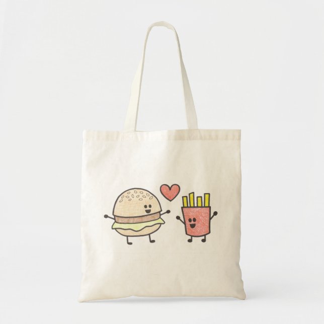 Burger and Fries Tote Bag (Front)