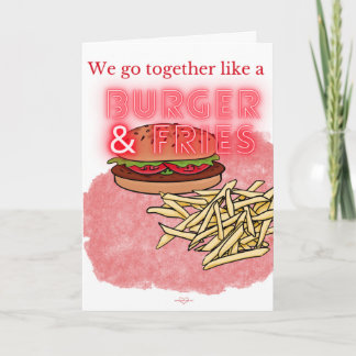 Burger and Fries Valentine's Day Card