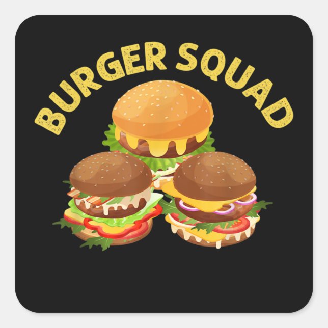 Burger Art For Men Women Hamburger Cheeseburger Square Sticker (Front)