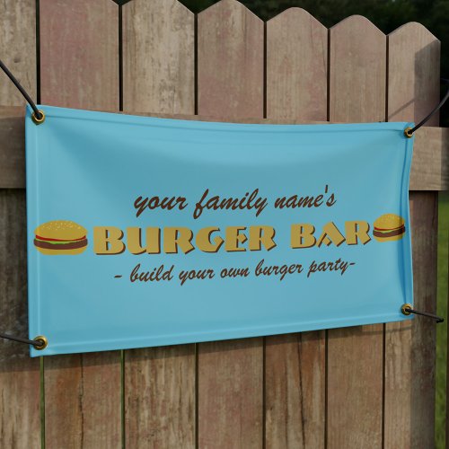 Burger Bar Backyard Barbecue BBQ Party Banner