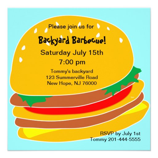 Burger Party Invitations 8