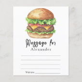 Burger BBQ Time Capsule Message (Front)