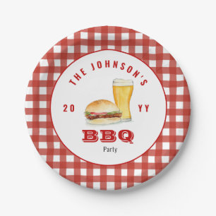 Burger & Beer BBQ, Family Picnic  Paper Plates