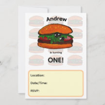 Burger Birthday Party Invitation