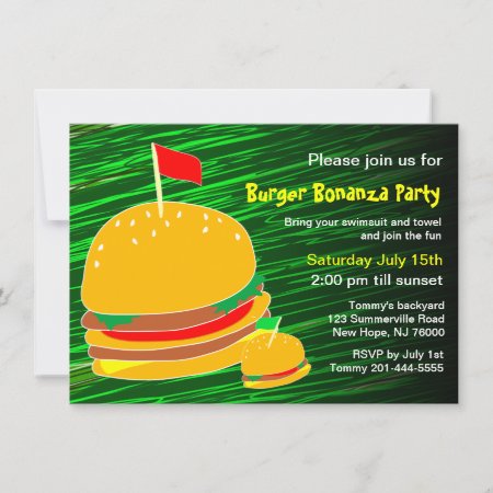 Burger Bonanza Party Invitation