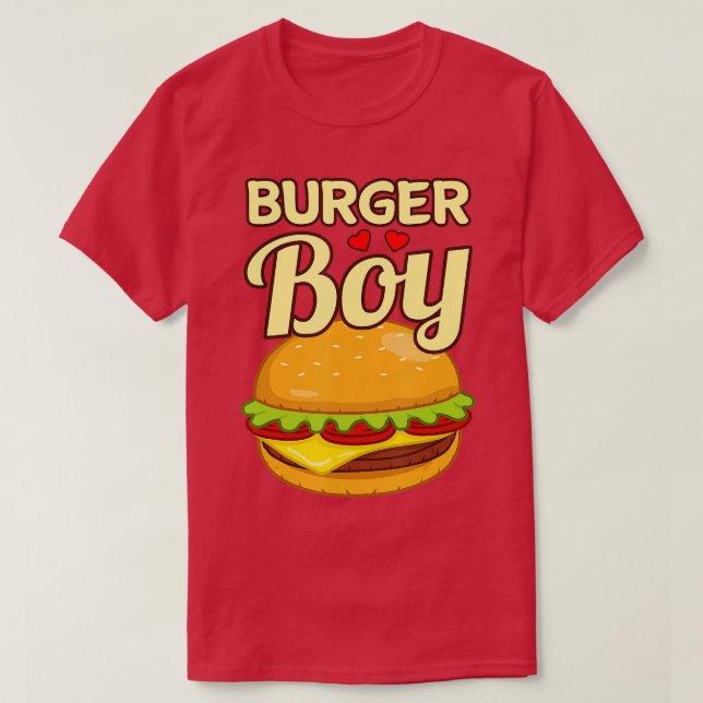 Burger Boy Cheeseburger Hamburger Food Lover  T-Shirt (Design Front)