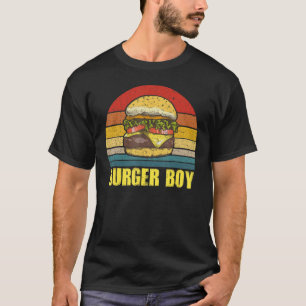 Burger Boy Cheeseburger Hamburger Lover Retro Vin T-Shirt