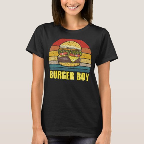 Burger Boy Cheeseburger  Hamburger Lover Retro Vin T_Shirt