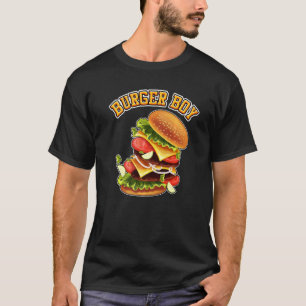 Burger Boy Hamburger Cheeseburger Funny Fast Food T-Shirt