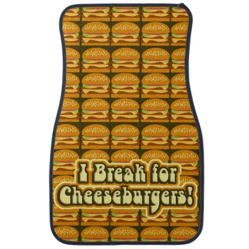 Burger Break Funny Cheeseburger Themed Motto Car Mat