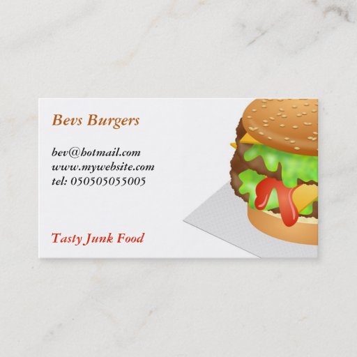 Customizable Burger Business Cards
