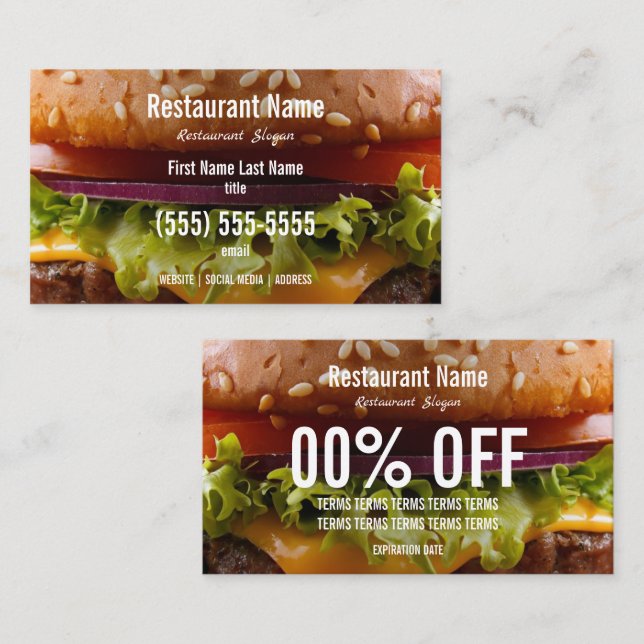 Burger Business Card (Front/Back)