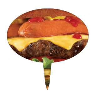 burger cake topper