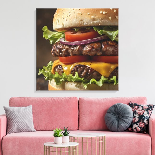 Burger  canvas print (Insitu(LivingRoom))