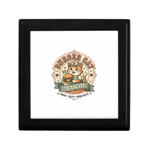 Burger Cat Mascot Cat Fast Food Mascot Cat Vintage Gift Box