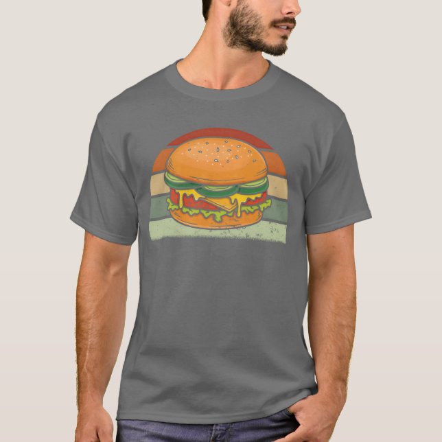 Burger Cheeseburger Hamburger Fast Food Retro vint T-Shirt (Front)