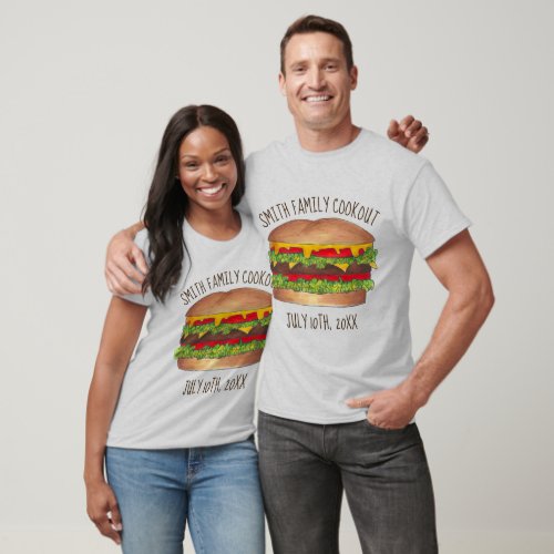 Burger Cheeseburger Reunion Picnic Cookout Party T_Shirt