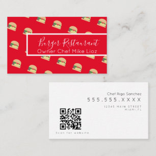 Burger Chef Food Truck Restaurant  Business Card