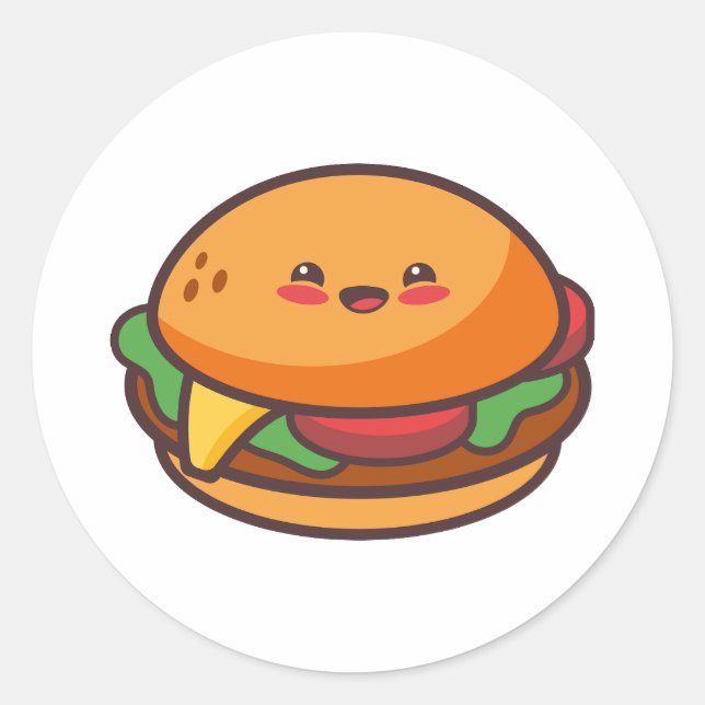 Burger Classic Round Sticker (Front)
