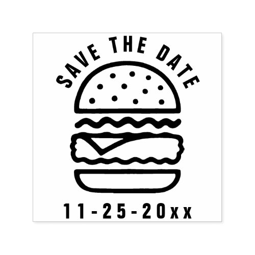 Burger Custom Typography Self Inking Rubber Stamp