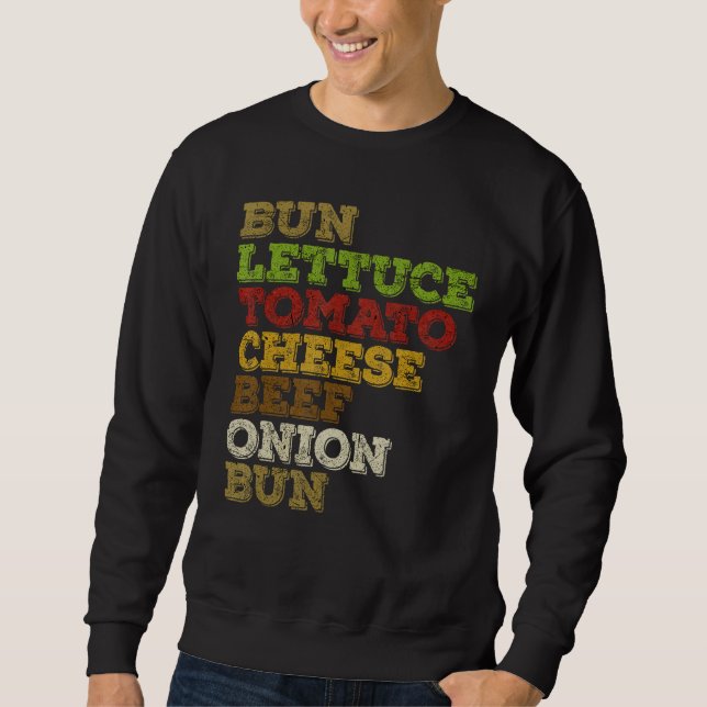 Burger Day Cheeseburger Hamburger Beef Anatomy Sweatshirt (Front)