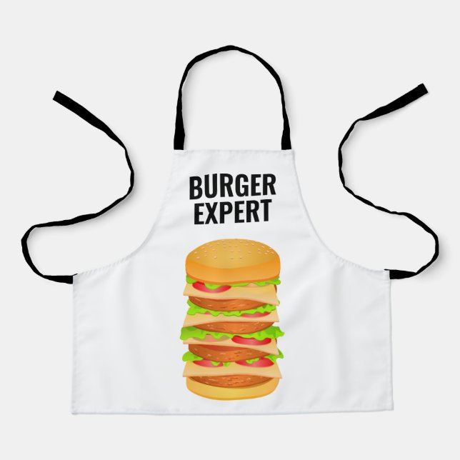 Burger Expert All-Over Print Apron for Sale (Front)