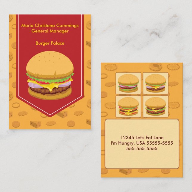 Burger Fast Food Mighty Business Card (Front/Back)