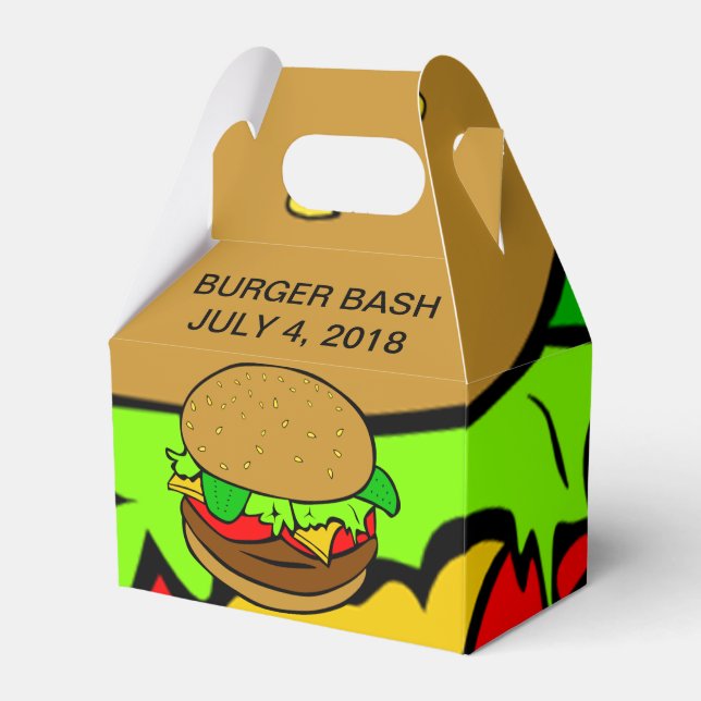 BURGER FAVOR-BURGER BASH BARBECUE TABLE FAVOR FAVOR BOXES (Front Side)