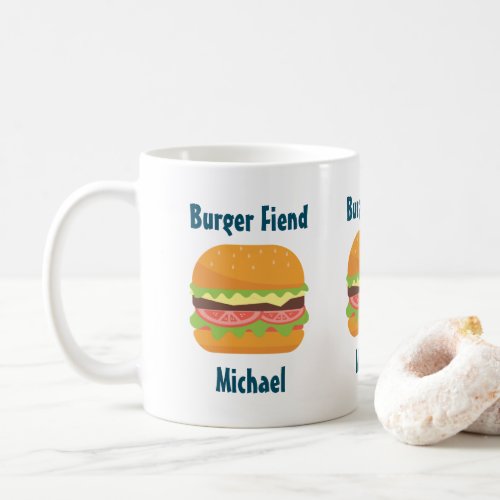 Burger Fiend Hamburger Illustration Custom Coffee Mug