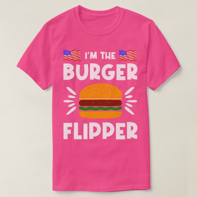 Burger Flipper American Hamburger Lover  T-Shirt (Design Front)