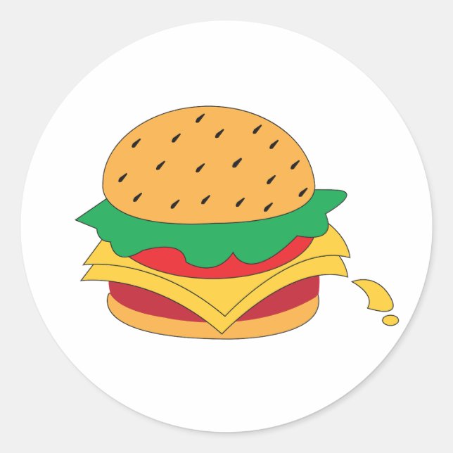 Burger food no diet  classic round sticker (Front)