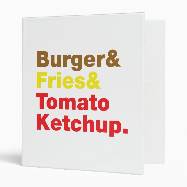 Burger & Fries & Tomato Ketchup. Binder (Front/Inside)