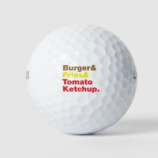 Burger & Fries & Tomato Ketchup. Golf Balls (Front)