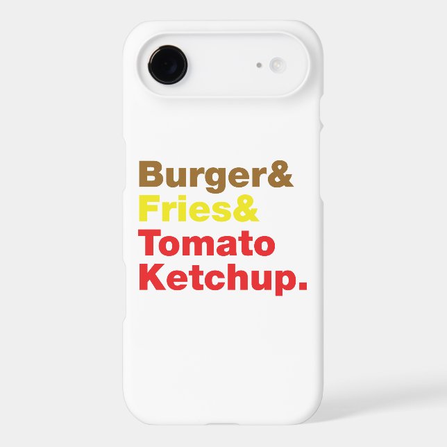 Burger & Fries & Tomato Ketchup. Iphone Case (Back)